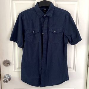 Apt 9 navy blue button down casual shirt